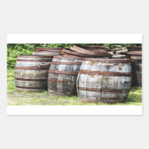 Adesivo Retangular Wooden Keg Barrels