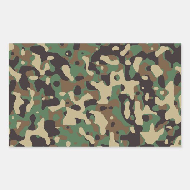 Adesivo Retangular Woodland Camo (Frente)