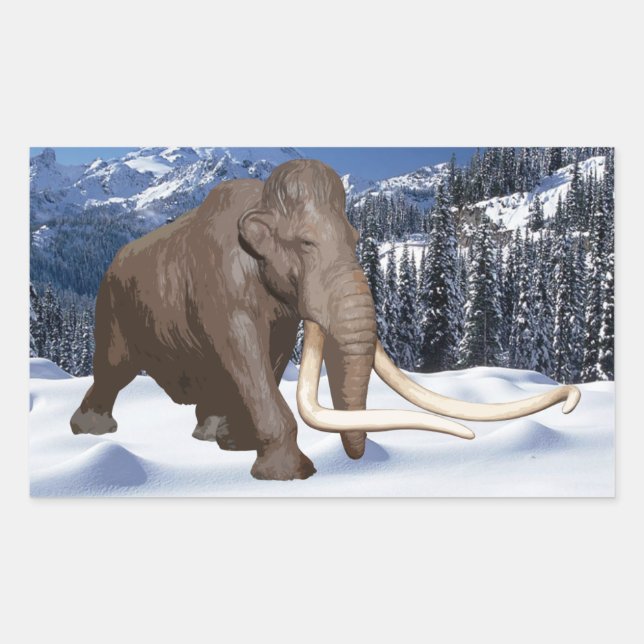 Adesivo Retangular Wooly Mammoth Sticker (Frente)