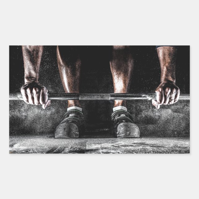 Adesivo Retangular Workout de Gym de Levantamento de Peso da malhação (Frente)
