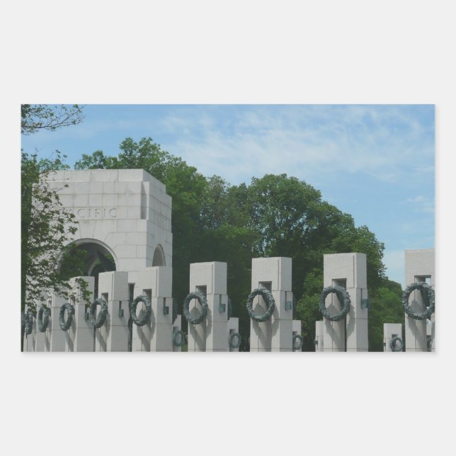Adesivo Retangular WWII Memorial Wredies II em Washington DC (Frente)
