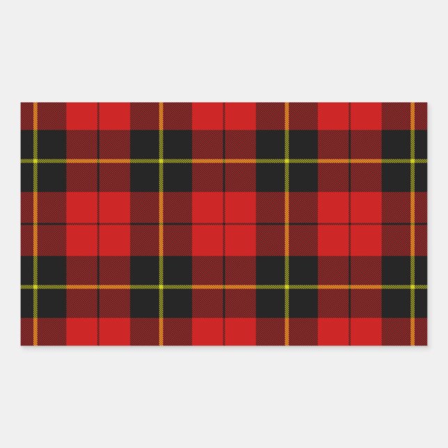 Adesivo Retangular Xadrez preto Wallace Tartan (Frente)