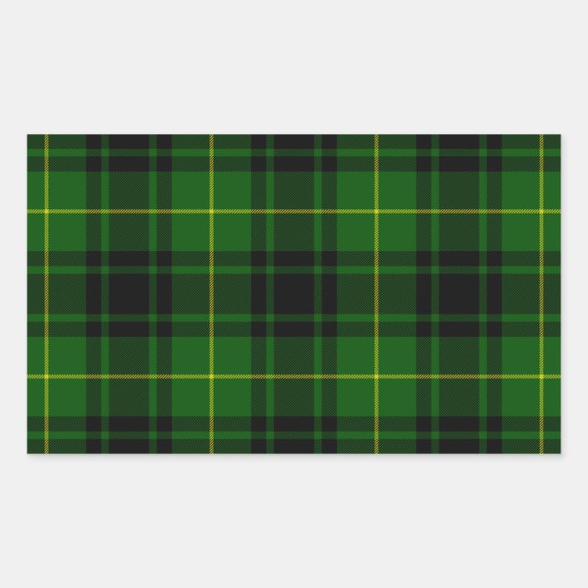 Adesivo Retangular Xadrez verde MacArthur tartan (Frente)