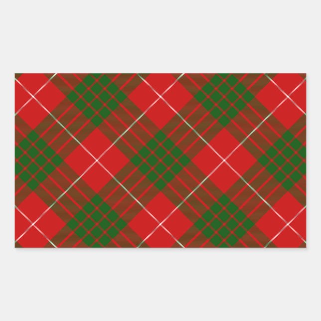 Adesivo Retangular Xadrez vermelha tartan tartan (Frente)