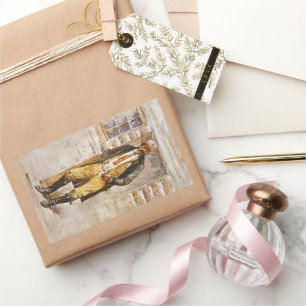 Adesivo Retangular Xerife Retrato de Seltzer, Vintage West Cowboy