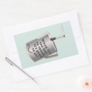 Adesivo Retangular Xícara de leite de café Barista