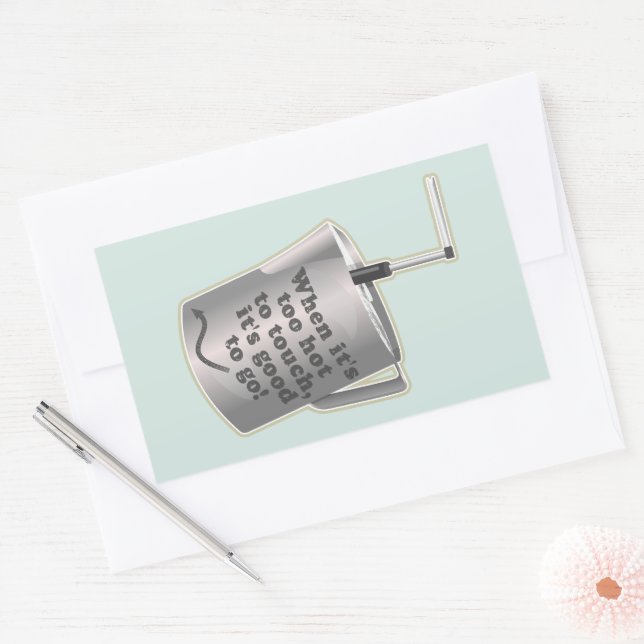 Adesivo Retangular Xícara de leite de café Barista (Envelope)