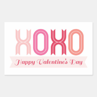 Adesivo Retangular XOXO Love & Kisses Dia de os namorados Party Stick