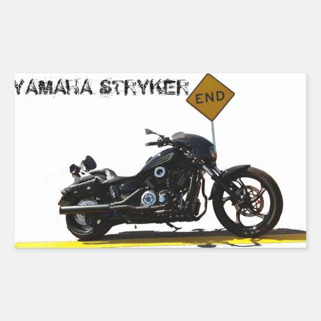 Adesivo Retangular Yamaha Stryker autocolante "The End" (Frente)