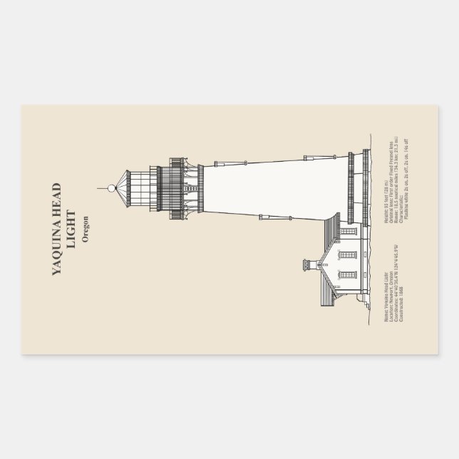 Adesivo Retangular Yaquina Head Lighthouse - Oregon - SBD (Frente)
