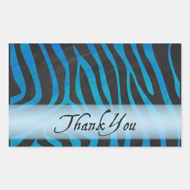 Adesivo Retangular Zebra Animal Selvagem Obrigado (Frente)