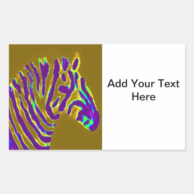 Adesivo Retangular Zebra Art Purple Stripes Personalizadas (Frente)