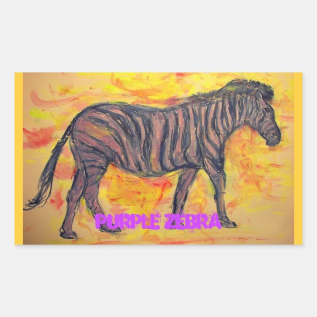 Adesivo Retangular zebra roxa (Frente)