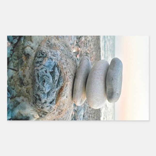 Adesivo Retangular Zen Beach Stones (Frente)
