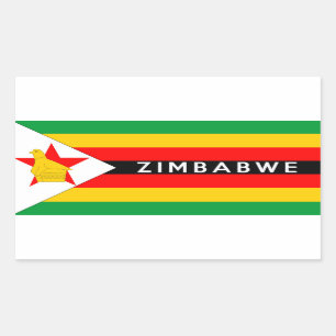 Adesivo Retangular zimbabwe nome do símbolo do país