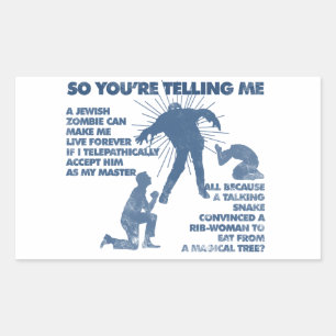 Adesivo Retangular Zombi Jesus