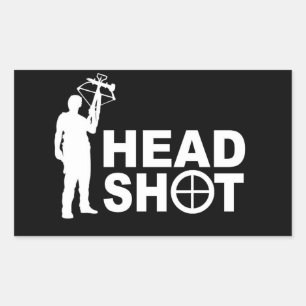 Adesivo Retangular Zombie Hunter com Crossbow