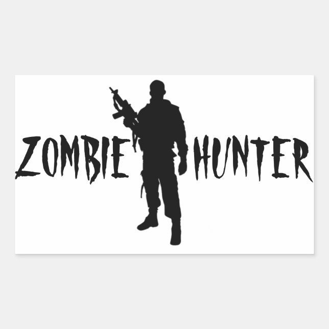 ADESIVO RETANGULAR ZOMBIE HUNTER - STICKER (Frente)