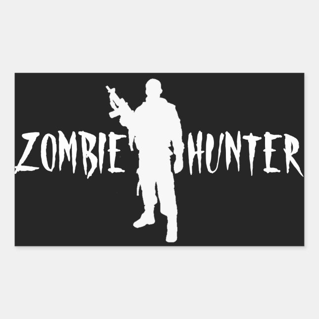 Adesivo Retangular ZOMBIE HUNTER - Vinheta (Frente)
