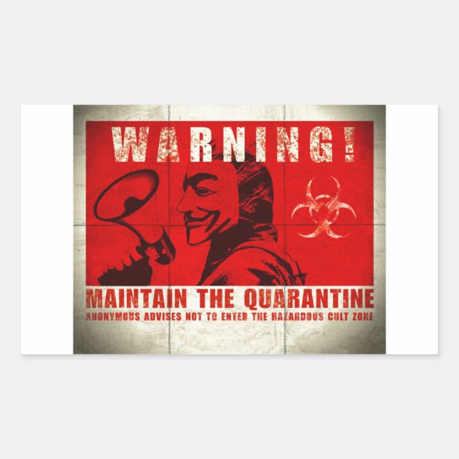 Adesivo Retangular Zombie, sinal (Frente)