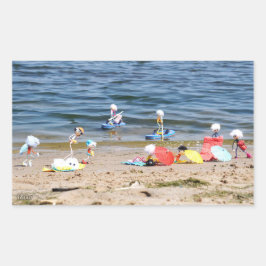 Adesivo Retangular Zomer op het strand met de Fubby's