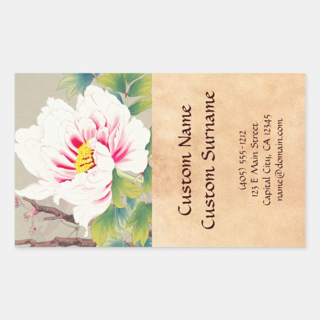 Adesivo Retangular Zuigetsu Ikeda Pink Camellia japanã (Frente)