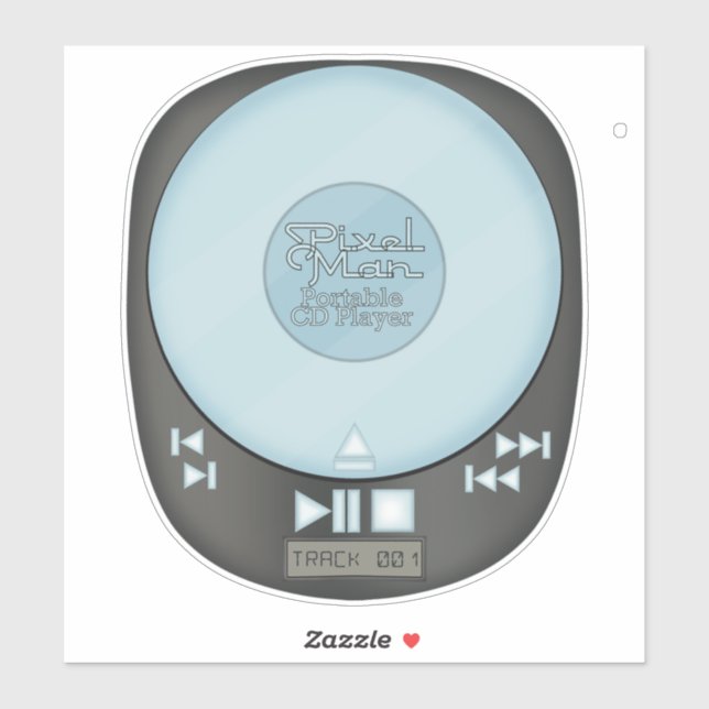 Adesivo Retorno dos 90 - PixelMan - Coletor de CD portátil (Folha)