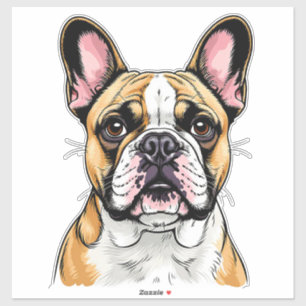 Adesivo Retrato Colorido de Bulldog Francês