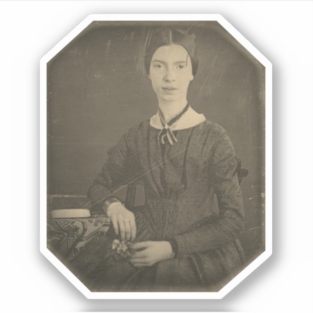 Adesivo Retrato de Emily Dickinson (Frente)
