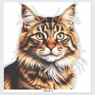 Adesivo Retrato de gato American Bobtail em close-up
