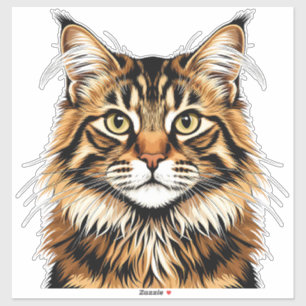 Adesivo Retrato de gato American Bobtail em close-up