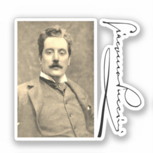Adesivo Retrato e assinatura de Giacomo Puccini