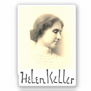 Adesivo Retrato e assinatura de Hellen Keller