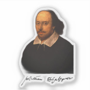 Adesivo Retrato e assinatura de Shakespeare