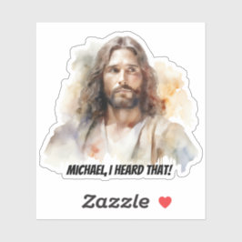Adesivo Retrato personalizável de Jesus - ouvi isso
