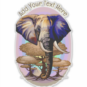 Adesivo Retrato Surreal do Elefante Africano