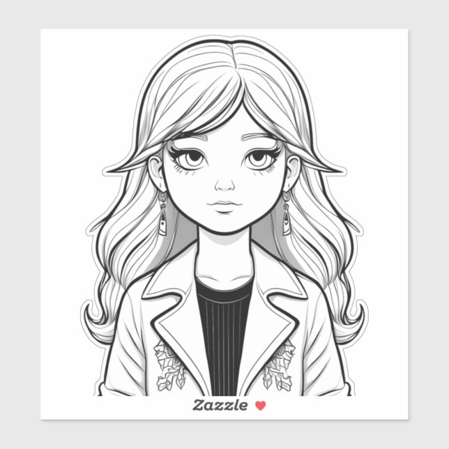 Adesivo Retrato Whimsical de um Jovem Sonhador (Folha)