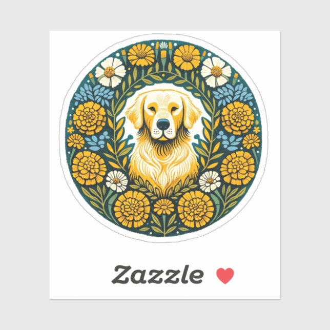 Adesivo Retriever de ouro (Folha)