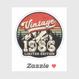 Adesivo Retro 1986 Birthday Vintage 40th Outdoorsy Bday