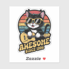 Adesivo Retro 1996 Birthday Cat Lover Ukulele 30th Bday 