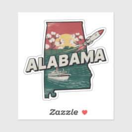 Adesivo Retro Alabama State Car Sticker