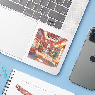 Adesivo Retro Anos 90 Anime Estação de Trem Japão