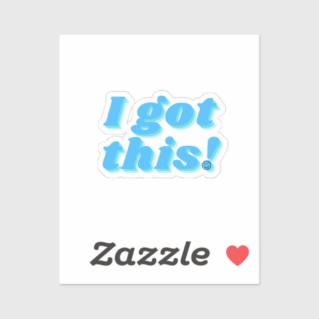 Adesivo Retro Azul Eu Recebi Esta Citação Motivativa (Folha)