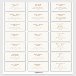 Adesivo Retro Beach   Vinheta de Endereços de Convidado de