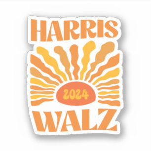 Adesivo Retro Boho Harris Walz 2024