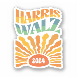 Adesivo Retro Boho Harris Walz 2024