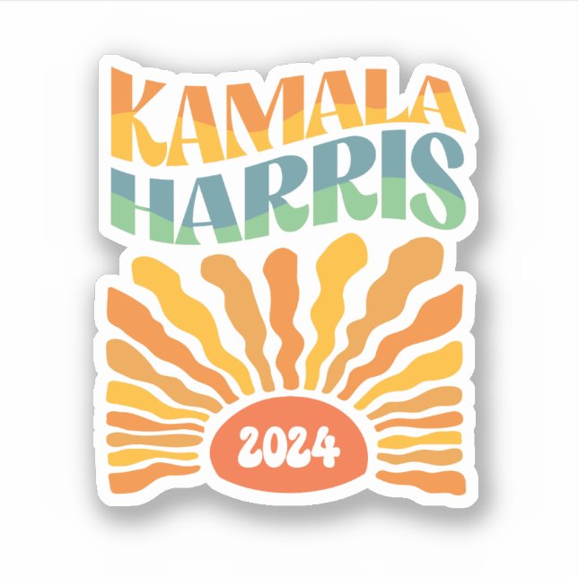 Adesivo Retro Boho Kamala Harris 2024 (Frente)