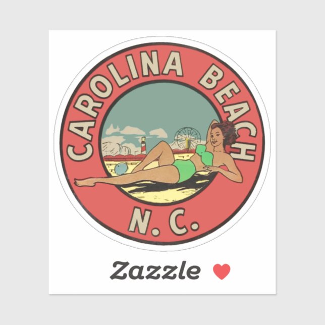 Adesivo Retro Carolina Beach Roundel (Folha)