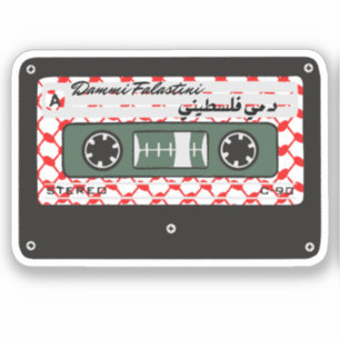 Adesivo Retro Cassette Red Keffiyeh Trabalho de arte da Pa