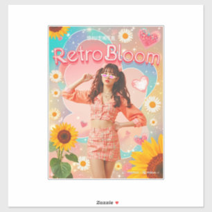 Adesivo retro da garota kpop